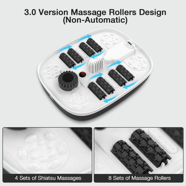 YOZIHAYL Collapsible Foot Spa with Heat Bubble Red Light and Temperature Control Foot Bath Massager with 8 Shiatsu Massage Rollers Pedicure Foot Spa for Relaxation and Stress Relief - Image 2