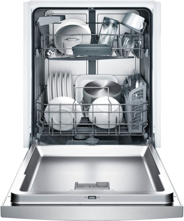 Bosch - 100 Series 24" Front Control Built-In Dishwasher with Hybrid Stainless Steel Tub - Stainless steel - Image 4