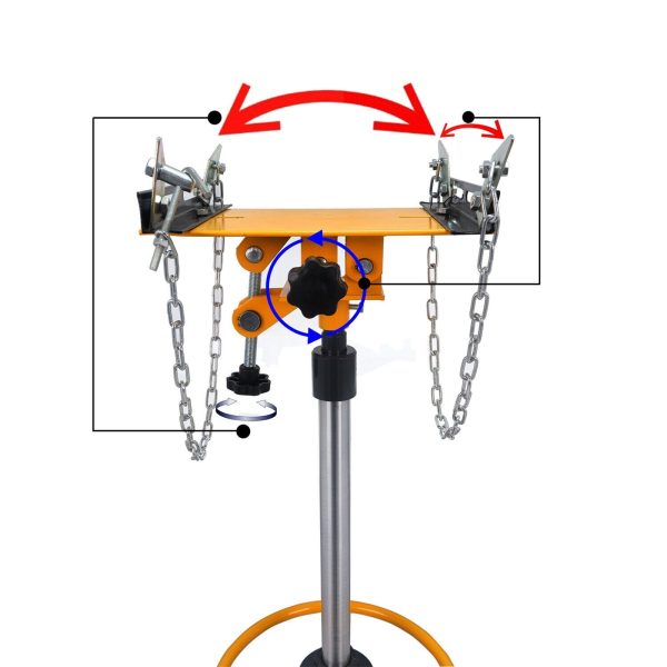 1660 Pounds/0.75Ton Hydraulic Car Transmission Jack Vertical Lift with 360° Swivel Wheel Pedal ,Yellow,33"-70" - Image 6