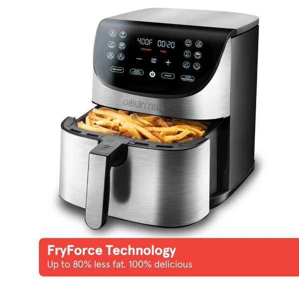 Gourmia 7-Qt Digital Air Fryer with Guided Cooking， Easy Clean， Stainless Steel - Image 3