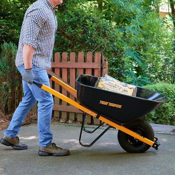 True Temper R6STFFEC 6 cu. ft. Barrow in a Box Steel Wheelbarrow with Never Flat Tire and Steel Handles - Image 10