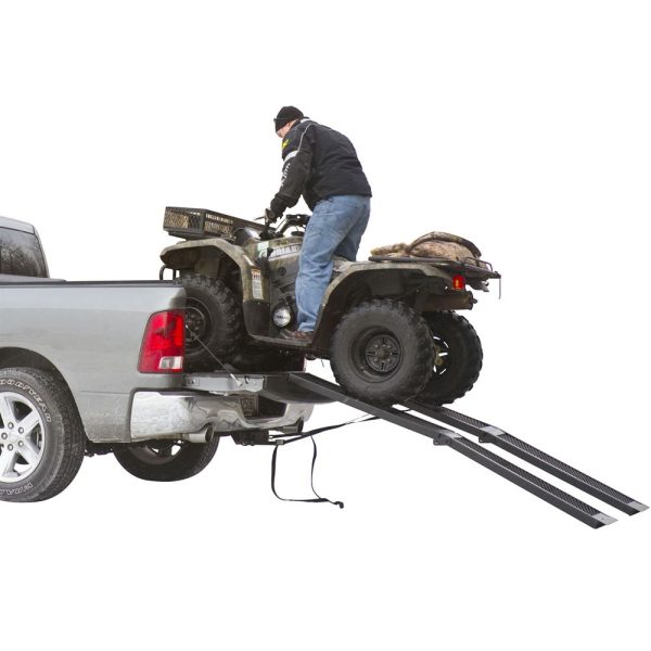 90in Black Steel Dual Runner Folding ATV Ramps - Image 2