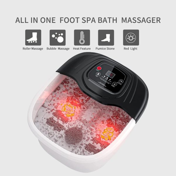 YOZIHAYL Foot Spa Bath Massager with Heat Epsom Salt Bubbles Vibration and Red Light 8 Massage Roller Pedicure Tub for Stress Relief Foot Soaker Acupressure Points&Temperature Contr - Image 5