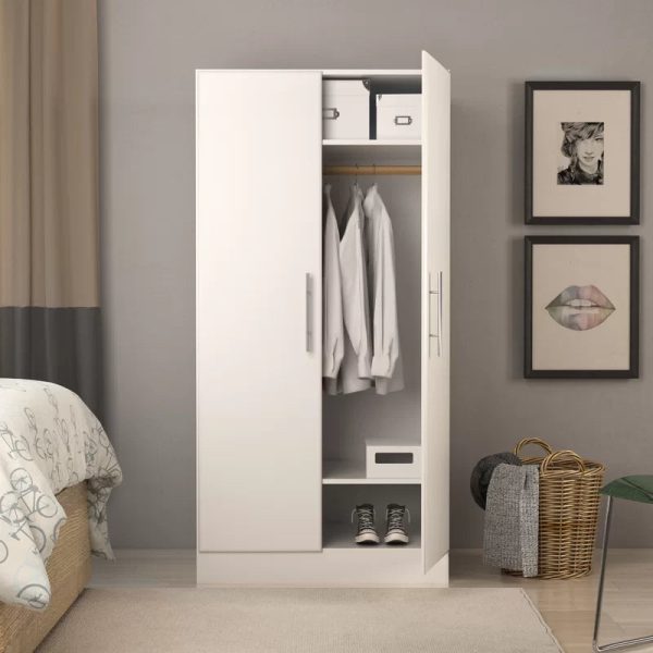 Prepac Elite 2 Door Wardrobe Cabinet， 32" W x 65" H x 20" D， White - Image 11