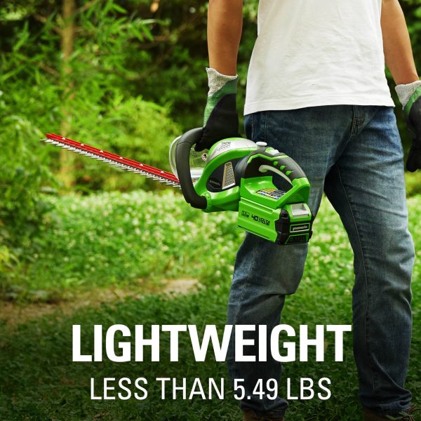 Greenworks 40V 24" Hedge Trimmer with (1) 2Ah Battery and Charger 22262VT - Image 8