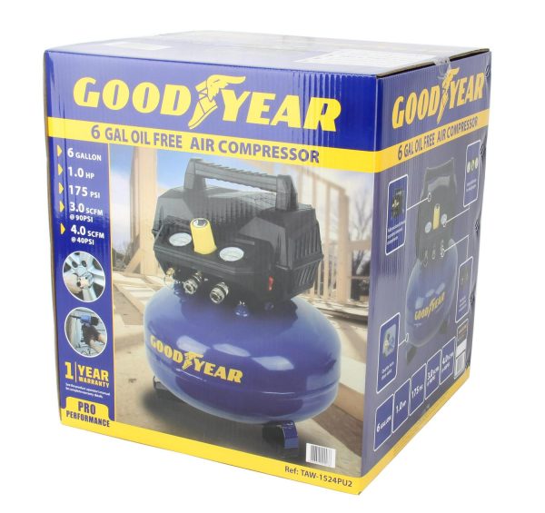 GOODYEAR 6 Gallon 175 Max Psi Portable Pancake Air Compressor， 3.0 SCFM at 90 Psi - Image 8