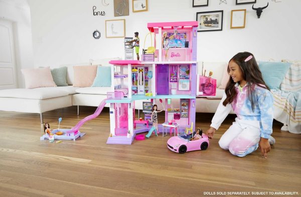 Barbie Deluxe Special Edition 60th DreamHouse Dollhouse Playset with 2 Dolls， Car and 100+ Pieces - Image 2