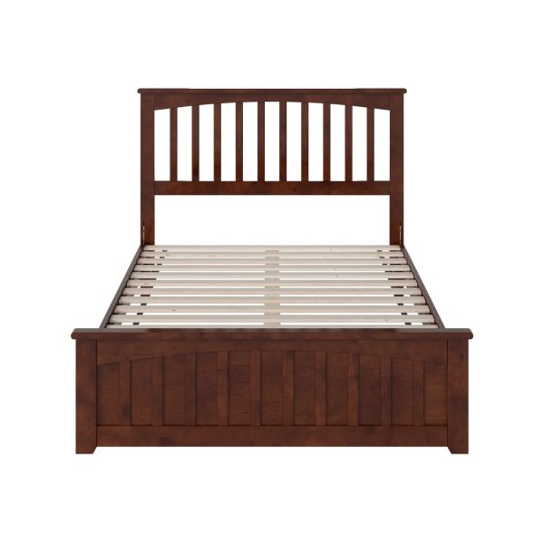 AFI Becket Full Solid Wood Low Profile Platform Bed with Matching Footboard, Walnut - Image 2