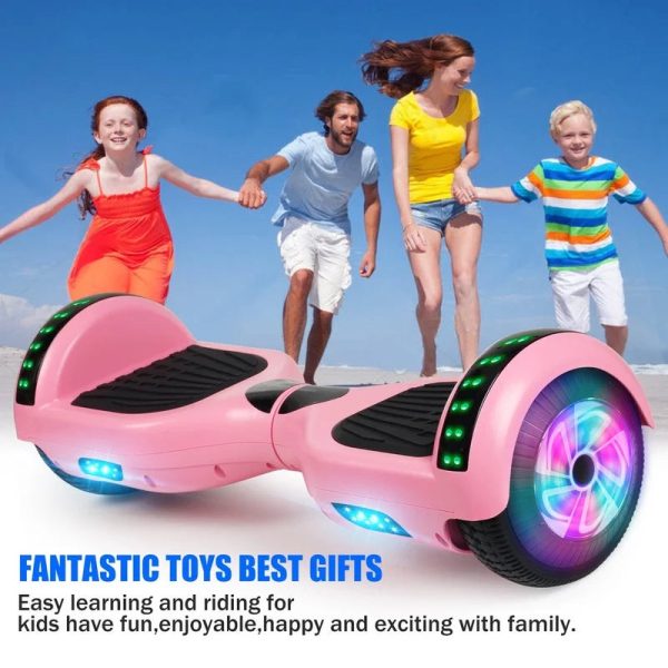 SISIGAD Hoverboard, 10 Mph Max Speed, Hoverboard with Bluetooth and LED lights, 6.5" Self Balancing Electric Hoverboard for Kids Adults Gifts, Pink - Image 7