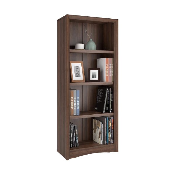 CorLiving Quadra Brown Engineered Wood Tall Adjustable 4 Shelf Vertical Bookcase - Image 4