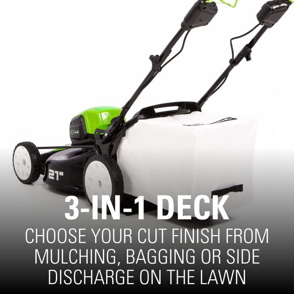 80V Cordless 21" Self-Propelled Brushless Lawn Mower | Greenworks - Image 4