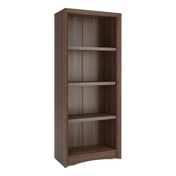 CorLiving Quadra Brown Engineered Wood Tall Adjustable 4 Shelf Vertical Bookcase - Image 2