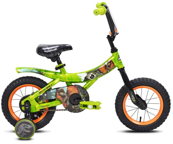 Jurassic World™ 12-inch Raptor Boy's Bicycle with Training Wheel, Green and Orange