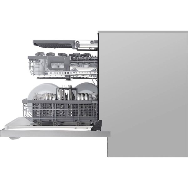 LG - STUDIO 24" Top Control Built-In Dishwasher with TrueSteam, Light, 3rd Rack, 40dBA - Stainless steel - Image 13