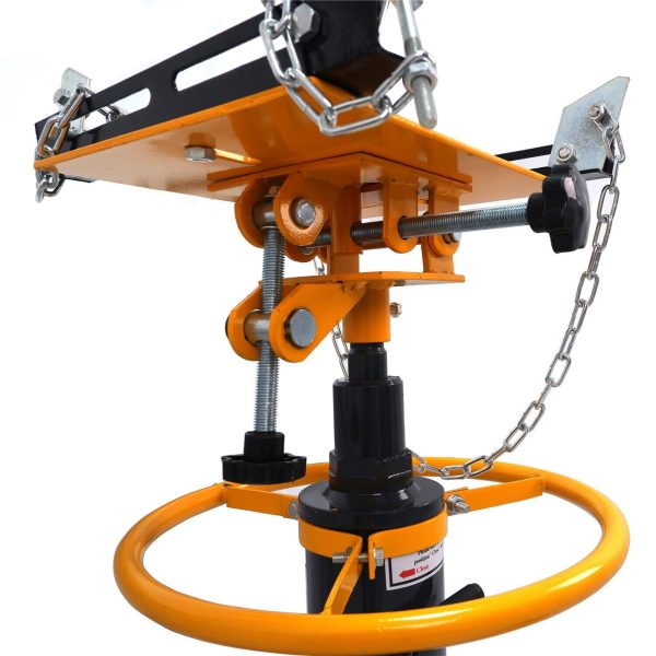 1660 Pounds/0.75Ton Hydraulic Car Transmission Jack Vertical Lift with 360° Swivel Wheel Pedal ,Yellow,33"-70" - Image 4