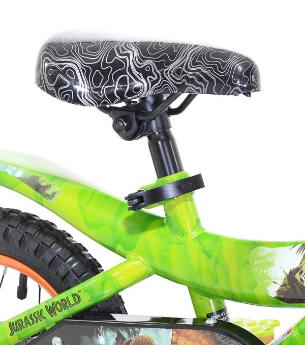 Jurassic World™ 12-inch Raptor Boy's Bicycle with Training Wheel, Green and Orange - Image 9