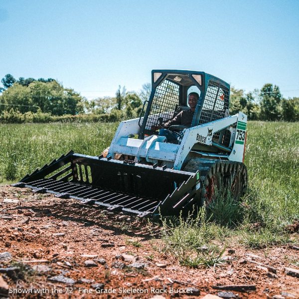 Titan Attachments 60in Skeleton Rock Bucket with Bolt-On Teeth, Skid Steer Quick Tach, Reinforced Side Cutters - Image 3