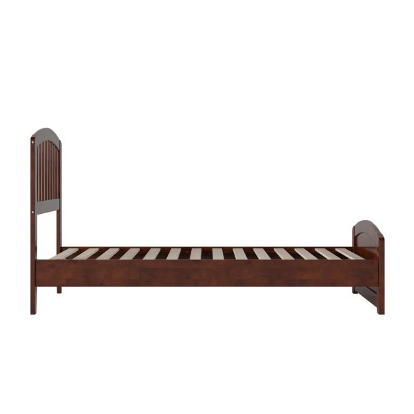 AFI Quincy Twin Solid Wood Low Profile Platform Bed with Matching Footboard, Walnut - Image 3