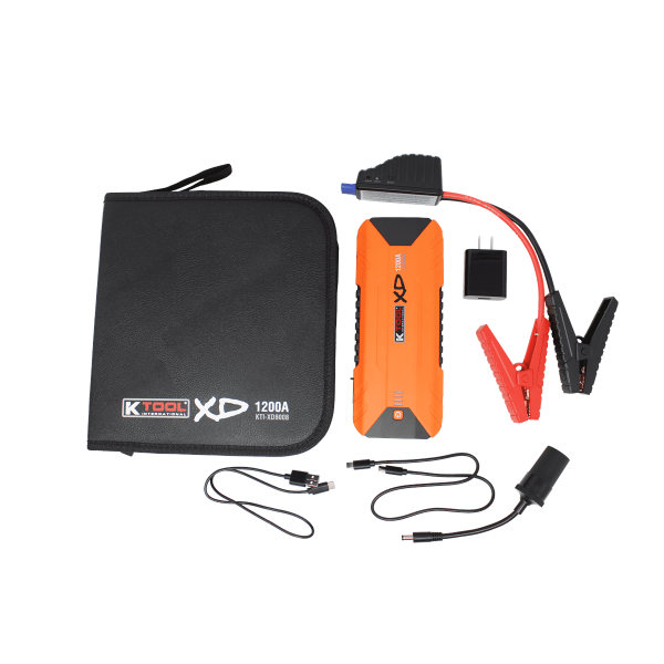 K Tool XD Power Bank Portable Charger Heavy Duty Jump Starter 16000 mAh Jump Starters for Gasoline Engines and 7.0L Diesel Engines Lithium Polymer Emergency Light