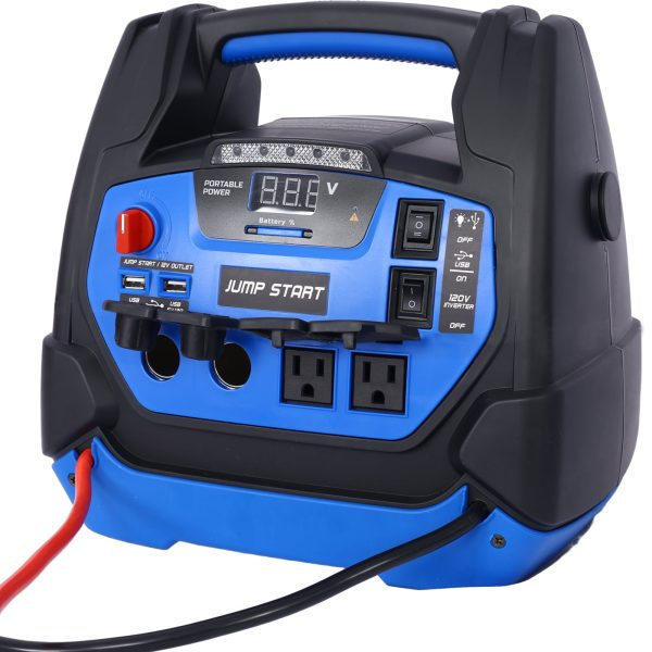 Rechargeable Jump Starter for Gas Diesel Vehicles, 1800 Amps with Air Compressor and AC, 12V DC - Image 6