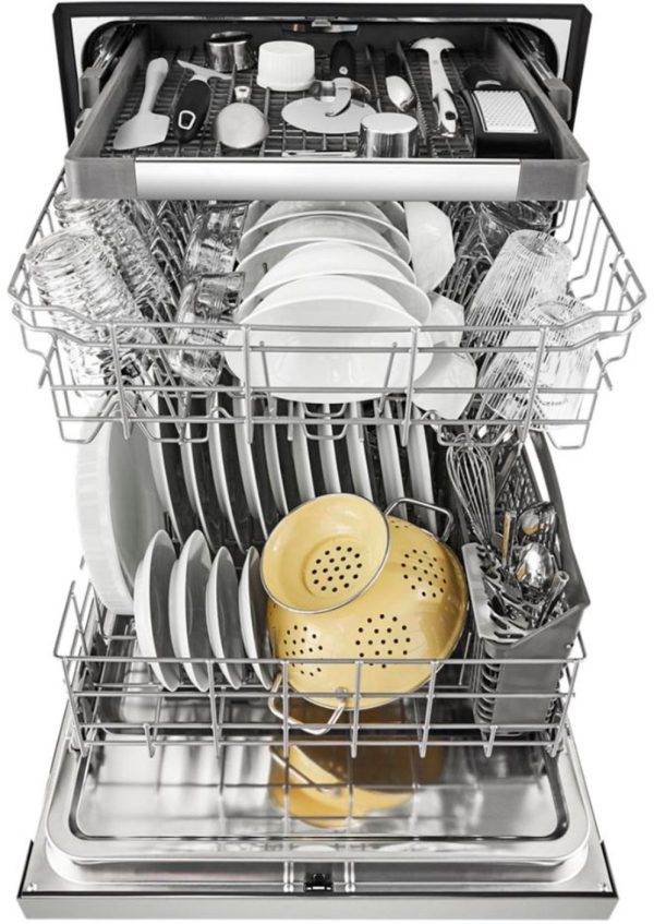 Whirlpool - Front Control Built-In Dishwasher with Stainless Steel Tub, 3rd Rack, 50 dBA - Monochromatic stainless steel - Image 3