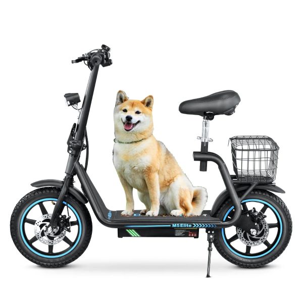 BOGIST Electric Scooter for Adults with Seat, 500W Motor(Peak 800W), 25mph, 45km Range, 48V 13Ah, Electric Bicycle with Basket, BOGIST M5 Elite,Blue