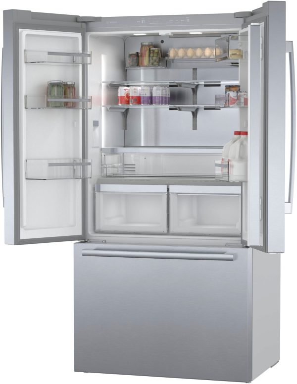 Bosch - 800 Series 21 Cu. Ft. French Door Counter-Depth Smart Refrigerator - Stainless steel - Image 17