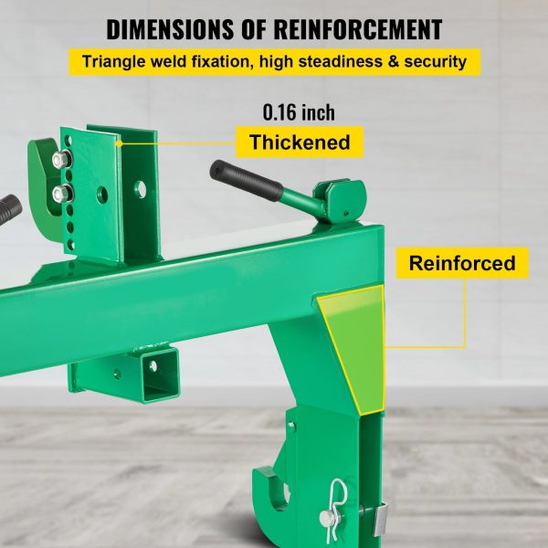 VEVORbrand 3-Point Quick Hitch, 3000 lbs Lifting Capacity Tractor Quick Hitch, Adaptation to Category 1 & 2 Tractors, No welding & 5 level Adjustable bolt - Image 5