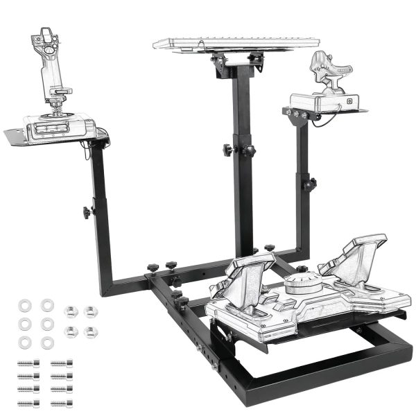 Marada Flight Simulator Cockpit Racing Wheel Stand Adjustable Fit for Thrustmaster HOTAS Warthog