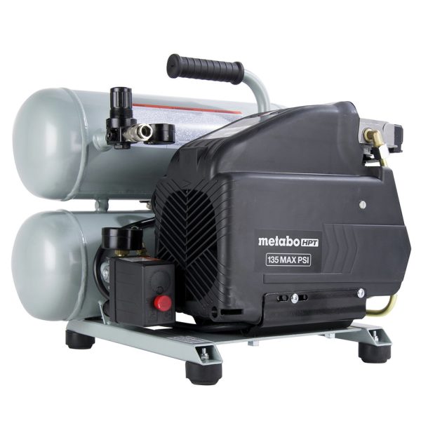 Restored Metabo HPT EC99SM 2 HP 4 Gallon Oil-Lube Twin Stack Air Compressor (Refurbished) - Image 3