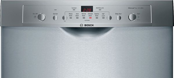 Bosch - 100 Series 24" Front Control Tall Tub Built-In Dishwasher with Stainless-Steel Tub - Stainless steel - Image 8