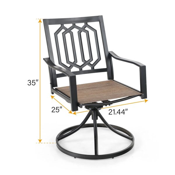 Sophia & William Outdoor Patio Swivel Dining Chair - Textilene - Set of 2 - Image 3