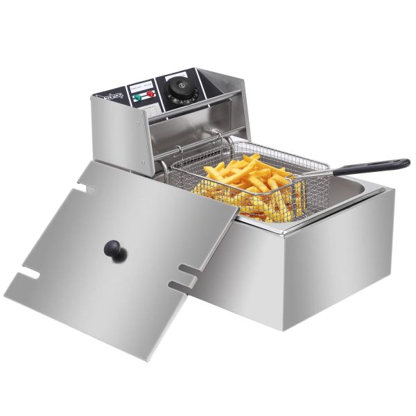 ZOKOP 6.3QT Electric Deep Fryer Countertop Deep Fryer Restaurant Stailless Steel - Image 2