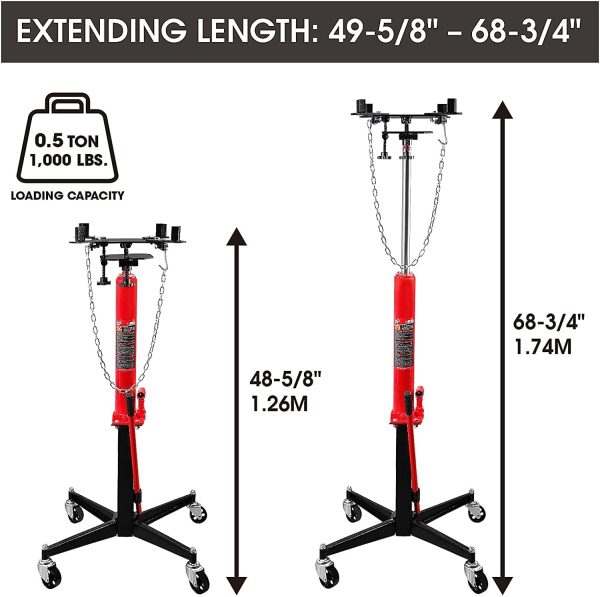 Torin BIG RED Hydraulic Telescoping Transmission Jack,DMTR4053 - Image 2