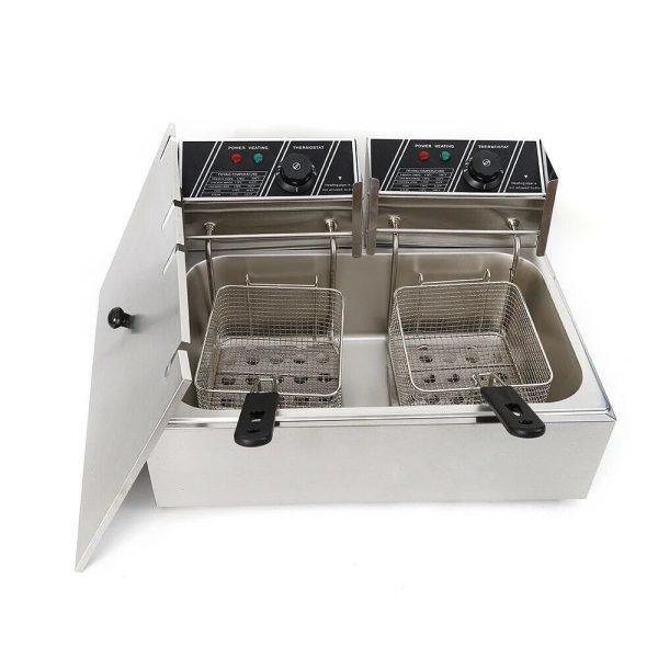 denest 5kW Large Electric Deep Fryer Single Tank Commercial Restaurant Fry Basket 6/12L - Image 16