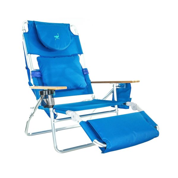 Ostrich Reclining Aluminum Beach Chair - Blue