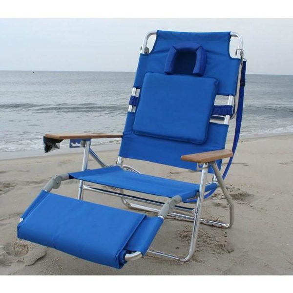 Ostrich Reclining Aluminum Beach Chair - Blue - Image 3