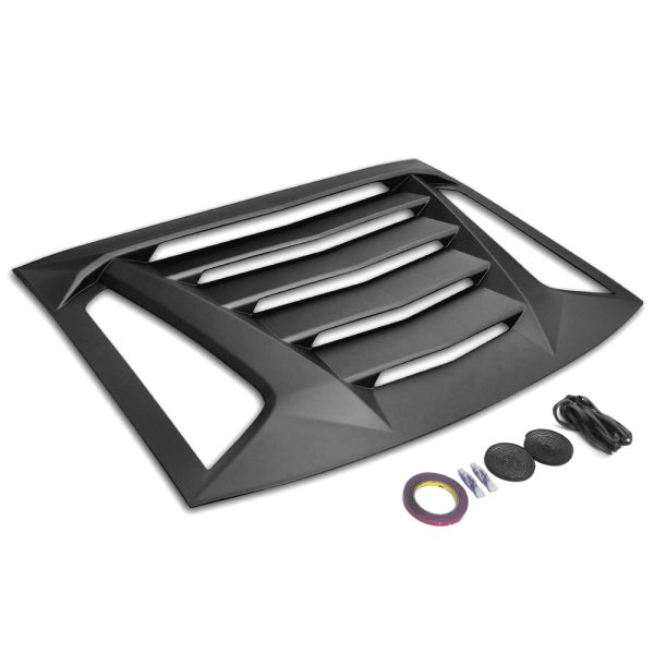 Ikon Motorsports Compatible with 11-23 Dodge Charger Ikon V2 Style Rear Window Louver Sun Shade Cover Windshield Vent 2011 2012 2013 2014 2015 2016 2017 2018 2019 2020