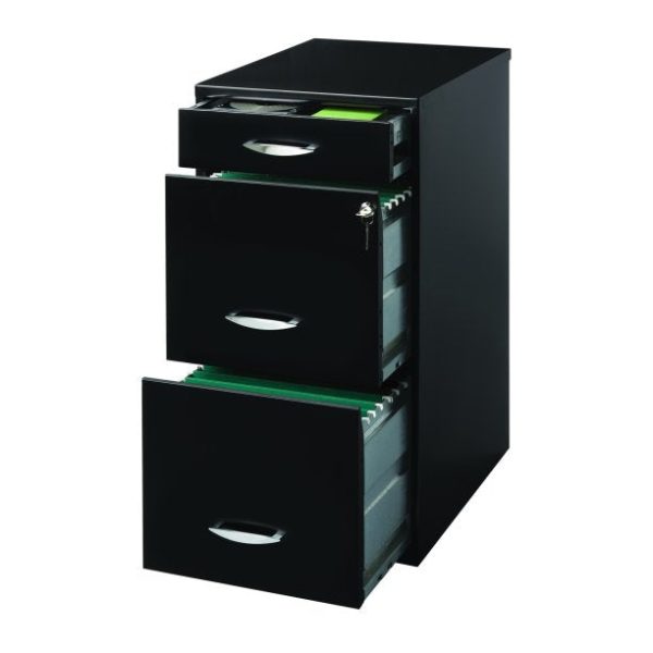 Space Solutions Filing Cabinet 18"W， 3-Drawer Organizer File， Black - Image 3