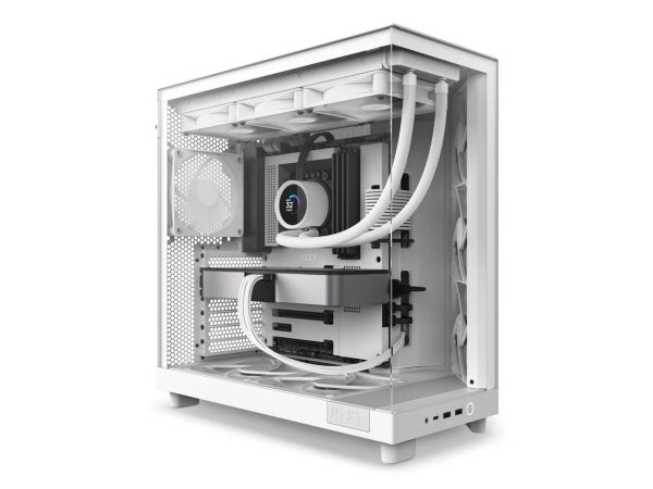 NZXT H6 FLOW Compact Dual-Chamber Mid-Tower Airflow Case, White, CC-H61FW-01 - Image 2