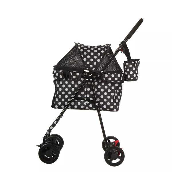 Foldable Pet Travel Stroller for Cats&Dogs, Waterproof Dog Stroller with 4 Wheels for Camping Walking, Black - Image 7