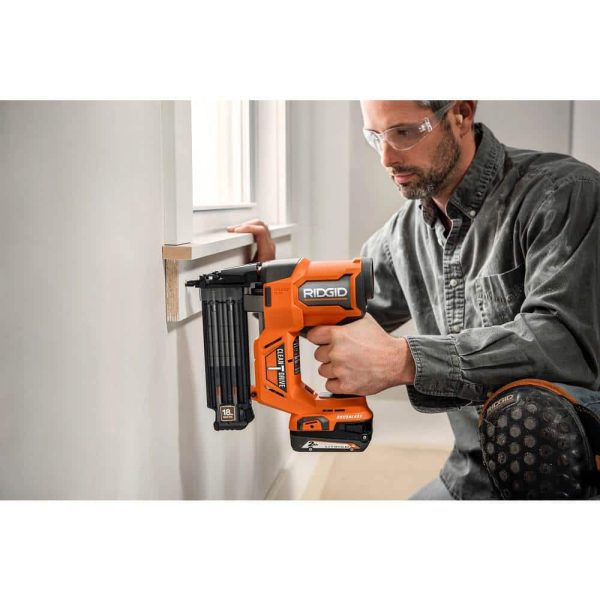 18V Brushless Cordless 18-Gauge 2-1/8 in. Brad Nailer w/ Brushless 16-Gauge 2-1/2 in Straight Finish Nailer (Tools Only) R09891B-R09892B - Image 9