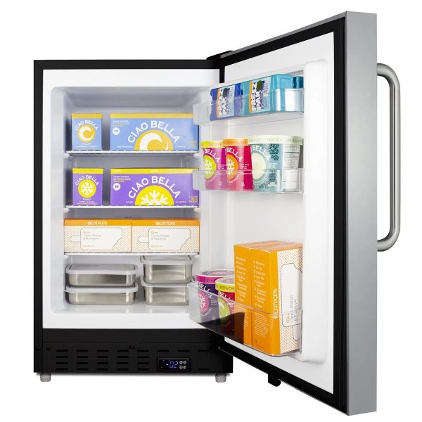 Summit ALFZ37BSSTB 20 in. Built-In All-Freezer, Stainless Steel & Black - 25 in. - Image 3