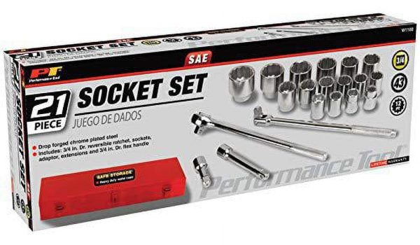 Performance Tool 21-Piece SAE 3/4" Drive Socket Set PMW1180 - Image 2