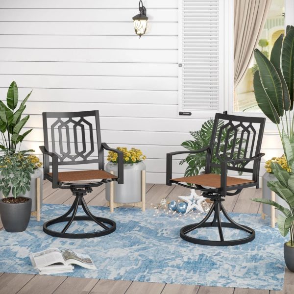 Sophia & William Outdoor Patio Swivel Dining Chair - Textilene - Set of 2