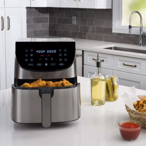 Gourmia 7-Qt Digital Air Fryer with Guided Cooking， Easy Clean， Stainless Steel - Image 7