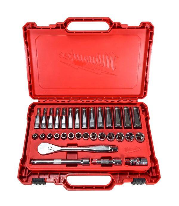 Milwaukee 48-22-9508 3/8" Drive 32-Piece Metric Ratchet & Socket Set with Case - Image 3