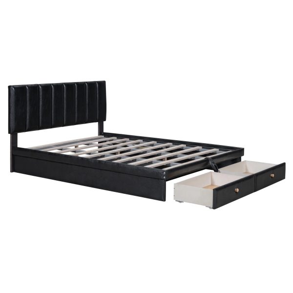 Roomfitters Full Size Upholstered Bed with Hydraulic Storage System and Drawer, Black - Image 8