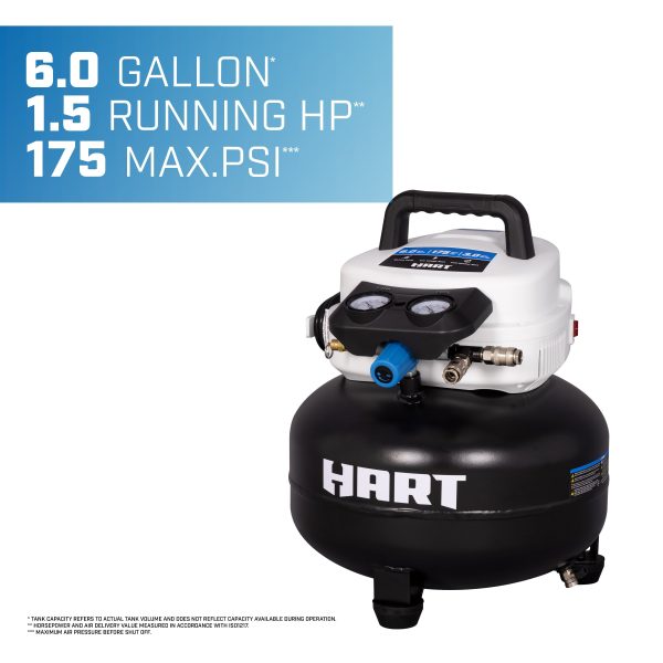 Hart 6 Gallon 1.5 HP Pancake Air Compressor - Image 5