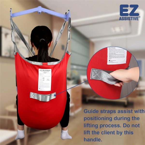 EZ Assistive Patient Lift Sling with Divided Leg for Patient Transfer Red Hoyer Lift Sling, 500lb Weight Capacity (Large Size ) - Image 4